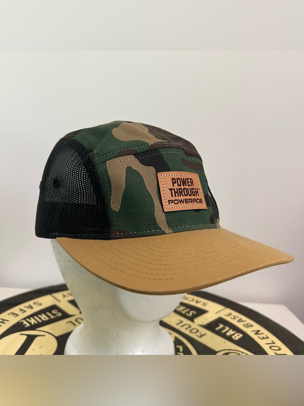 Wood Ward Powerade Power Through Camo 5 Panel Mesh Trucker Strapback Hat